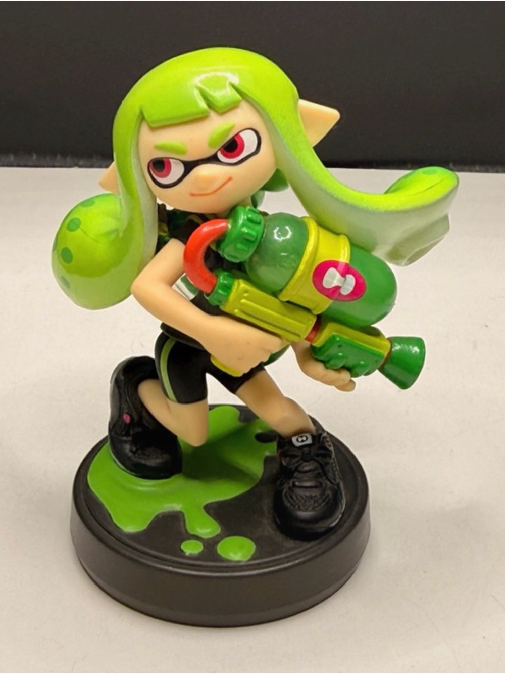 Nintendo Neon Green Inkling Girl Figure with Green & Black Outfit